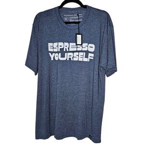 Starbucks Reserve XL Blue Espresso Yourself Graphic Tee T Shirt Organic Cotton